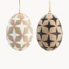 Madam Stoltz Adornos de Pascua para colgar artesanales de papel maché Ostereier, 2 uds.^ Jarrones|Decoración