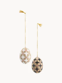 Madam Stoltz Adornos de Pascua para colgar artesanales de papel maché Ostereier, 2 uds.^ Jarrones|Decoración