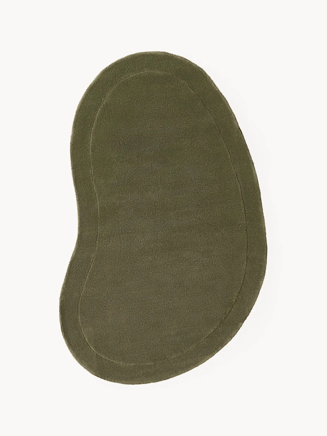 Westwing Collection Alfombra artesanal de lana con forma orgánica Kadey