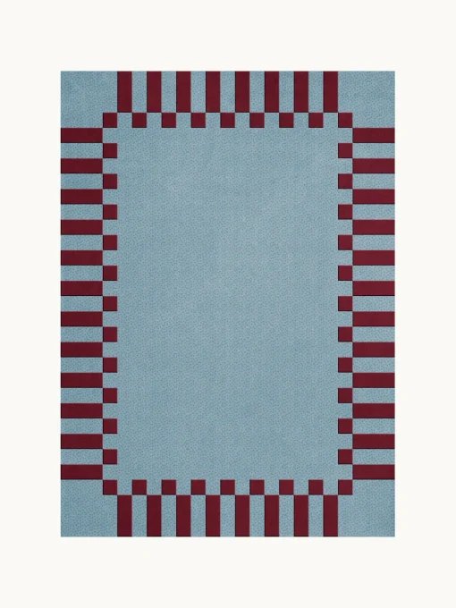 Layered Alfombra artesanal de lana de pelo largo Tekla Frame