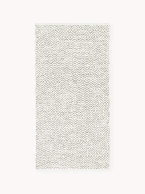 Westwing Collection Alfombra artesanal exterior con estampado de rombos vintage Rika