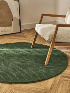 Westwing Collection Alfombra artesanal redonda de lana Aaron