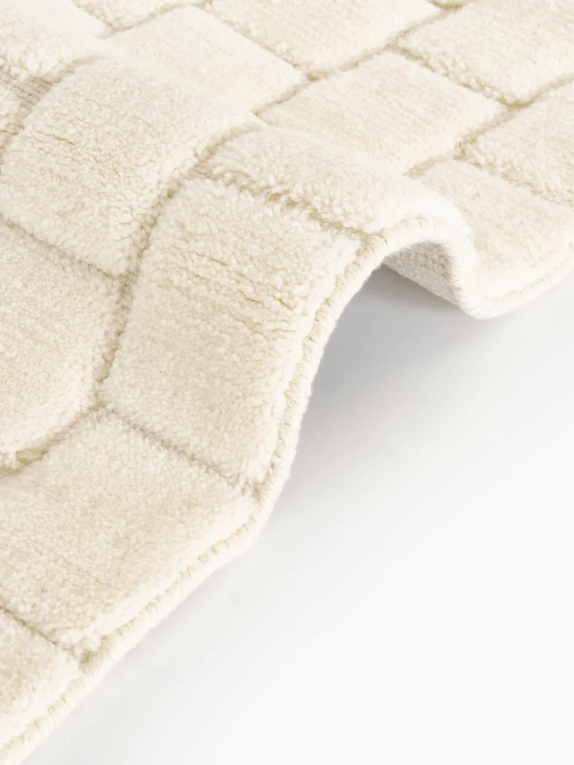Westwing Collection Alfombra de lana artesanal texturizada Adley