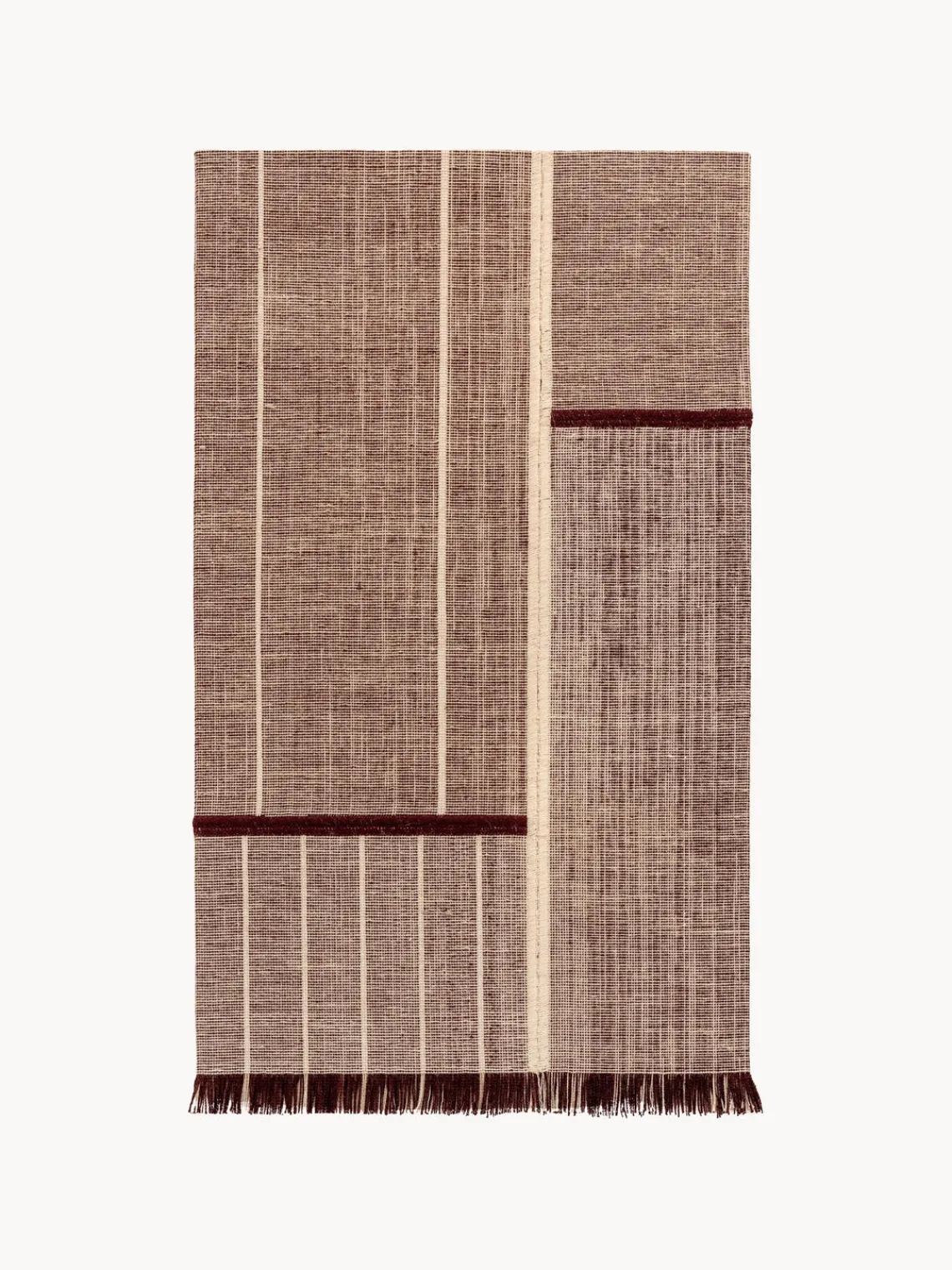 Louis de Poortere Alfombra de pelo corto con flecos diseño Folkform Monochrome^ Rectangular|Alfombras Rectangulares