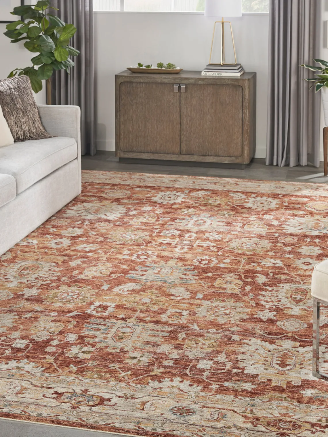 Rama Carpets Alfombra estampada de pelo corto Sahar