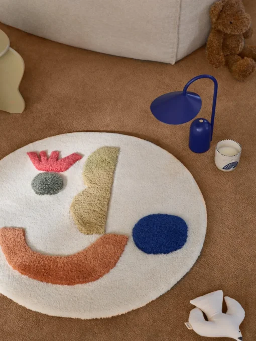 Niños Ferm Living Kids Alfombra infantil artesanal redonda con relieves Panto