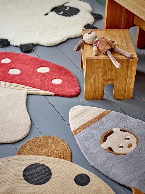 Bloomingville Mini Alfombra infantil de lana Mushroom^Niños Decoración Infantil|Alfombras Infantiles