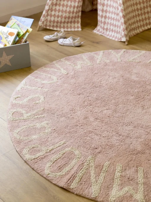 Niños Lorena Canals Alfombra infantil redonda con letras de diseño ABC