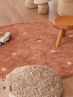 Niños Lorena Canals Alfombra infantil redonda artesanal con efecto alto-bajo Dot, lavable