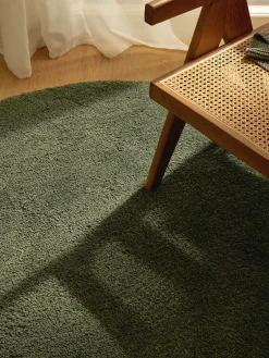 Westwing Collection Alfombra redonda de pelo largo Leighton