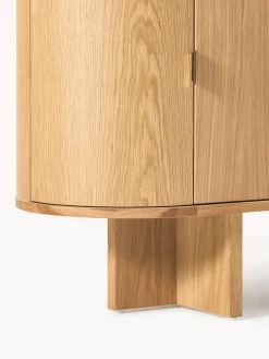 Westwing Collection Aparador de madera con esquinas redondeadas y tablero de travertino Zumi^ Aparadores