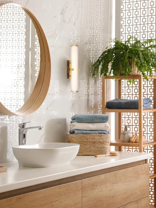 Aplique de baño LED regulable de vidrio opalino Clamp