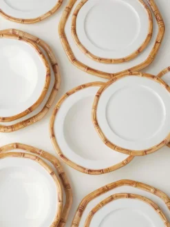 Les Ottomans Bajoplato pintado a mano Bamboo
