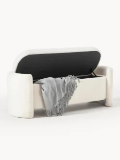 Westwing Collection Banco de borreguillo con espacio de almacenamiento Benji
