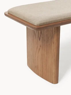 Westwing Collection Banco de madera de roble con cojín de asiento Chandler^ Bancos|Bancos