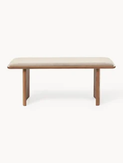 Westwing Collection Banco de madera de roble con cojín de asiento Chandler