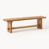 Westwing Collection Banco de madera de teca Hugo, tamaños diferentes^ Bancos|Bancos