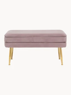 Bizzotto Banco de terciopelo con espacio de almacenamiento Pavlina^ Bancos|Bancos