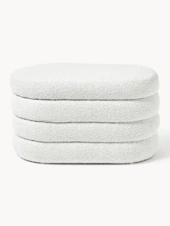 Westwing Collection Banco pequeño tapizado en tejido bouclé con espacio de almacenamiento Alto