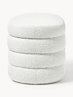 Westwing Collection Banco pequeño tapizado en tejido bouclé con espacio de almacenamiento Alto