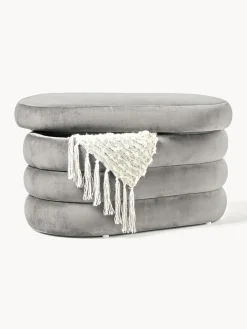 Westwing Collection Banco pequeño tapizado en terciopelo con espacio de almacenamiento Alto