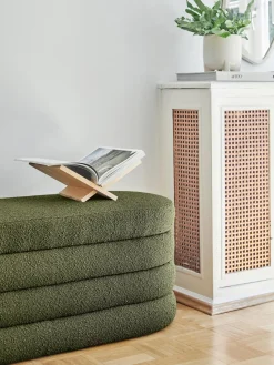 Westwing Collection Banco tapizado en tejido bouclé Alto