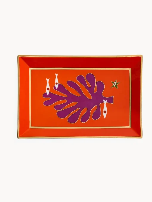 Jonathan Adler Bandeja decorativa de porcelana Playa