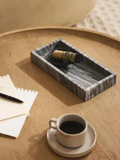 Westwing Collection Bandeja decorativa pequeña de mármol Venice^ Jarrones|Bandejas Decorativas