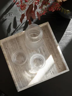 Westwing Collection Bandeja decorativa pequeña de mármol Venice^ Jarrones|Bandejas Decorativas