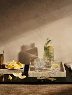 Westwing Collection Bandeja decorativa pequeña de mármol Venice^ Jarrones|Bandejas Decorativas