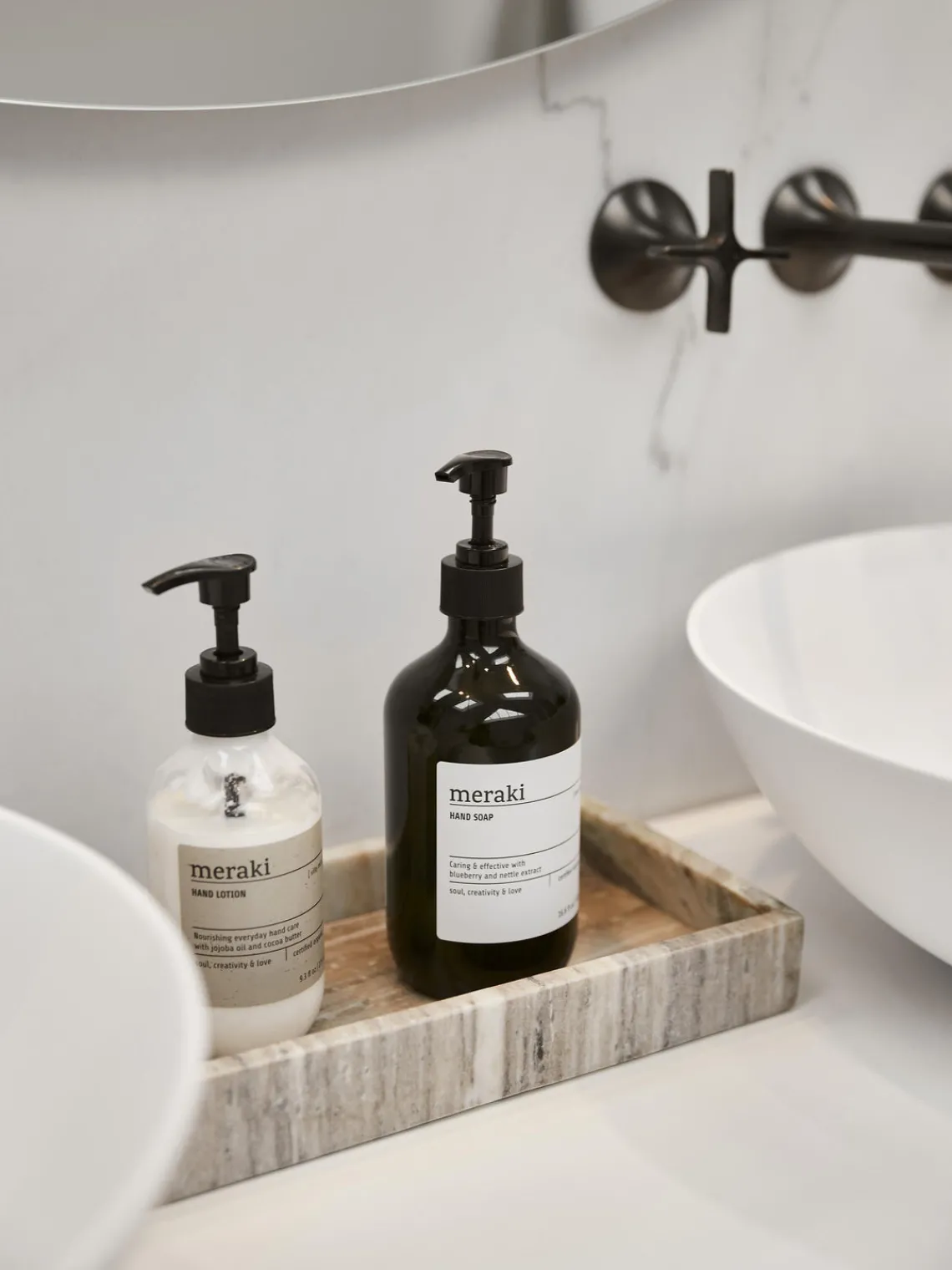 Westwing Collection Bandeja decorativa pequeña de mármol Venice^ Jarrones|Bandejas Decorativas