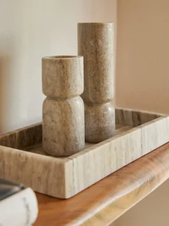 Westwing Collection Bandeja decorativa pequeña de mármol Venice^ Jarrones|Bandejas Decorativas