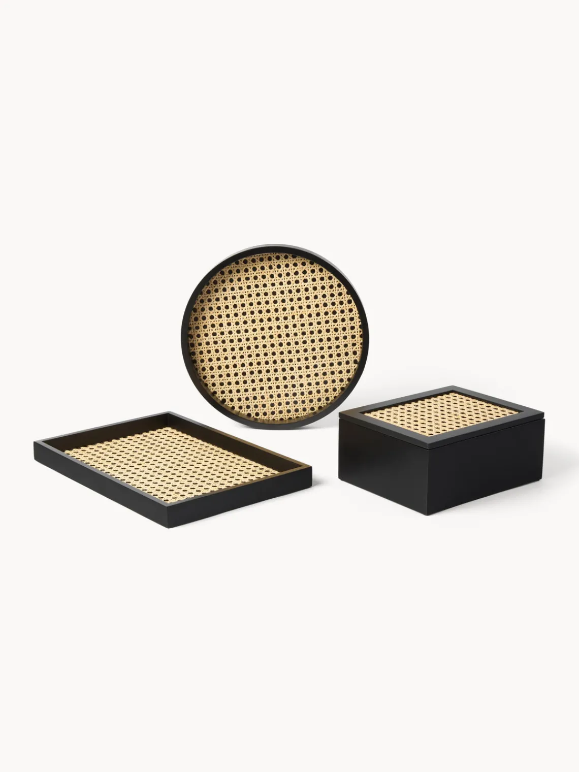 Westwing Collection Bandeja redonda con tejido vienés Carina