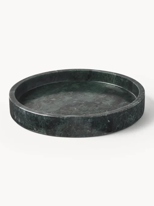 Westwing Collection Bandeja redonda decorativa de mármol Venice^ Jarrones|Bandejas Decorativas