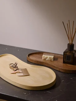 Westwing Collection Bandejas decorativas de madera de mango Oda, 2 uds.