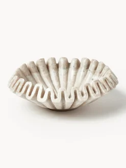 Westwing Collection Bol decorativo artesanal de mármol Santorini, Ø 18 cm