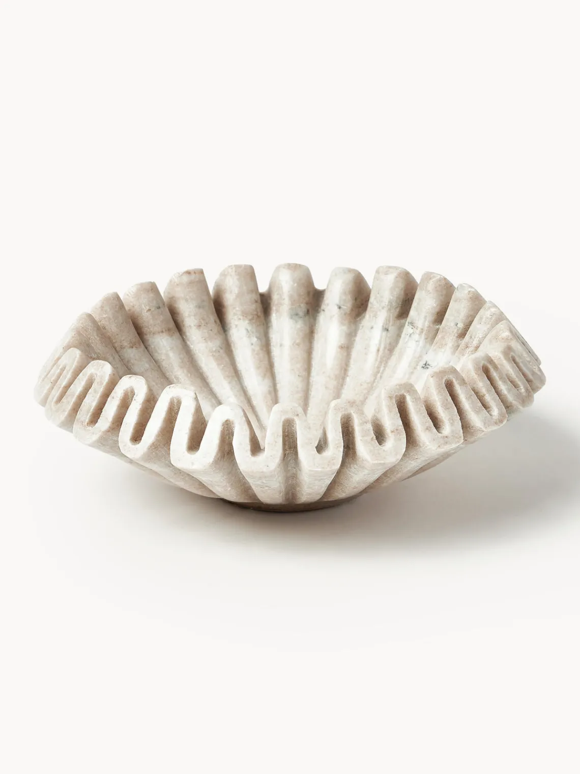 Westwing Collection Bol decorativo artesanal de mármol Santorini, Ø 18 cm