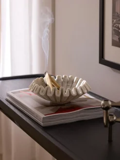 Westwing Collection Bol decorativo artesanal de mármol Santorini, Ø 18 cm