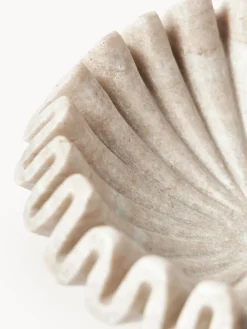 Westwing Collection Bol decorativo artesanal de mármol Santorini, Ø 18 cm