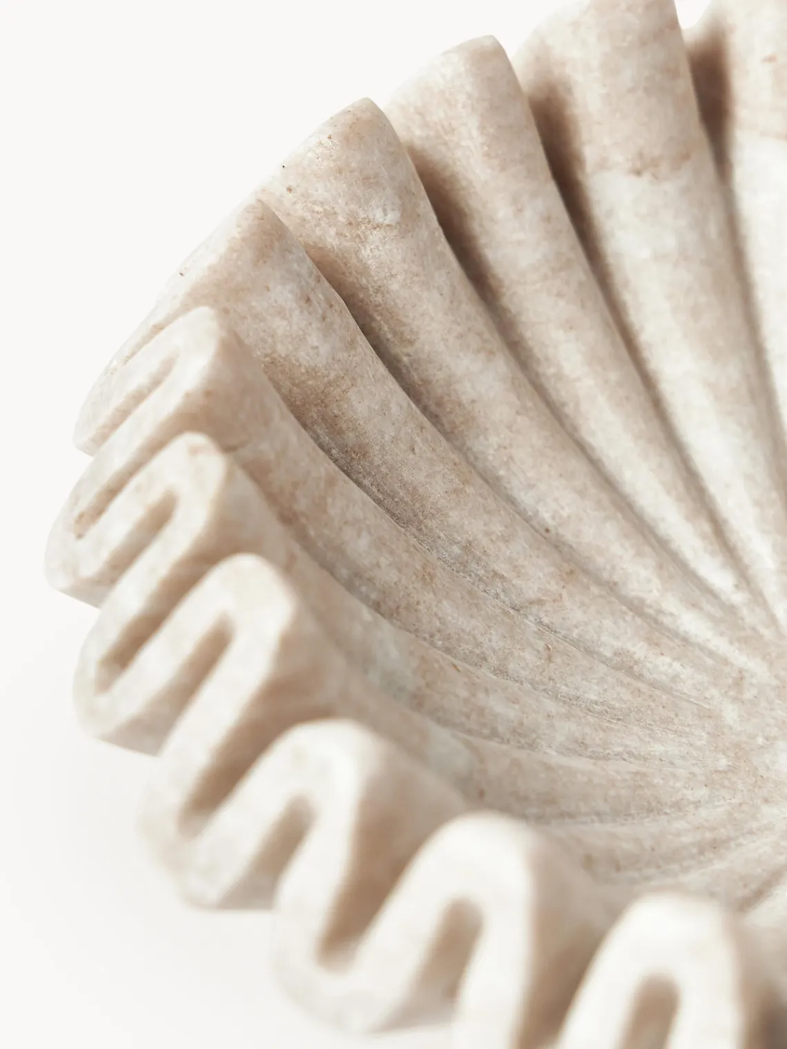 Westwing Collection Bol decorativo artesanal de mármol Santorini, Ø 18 cm