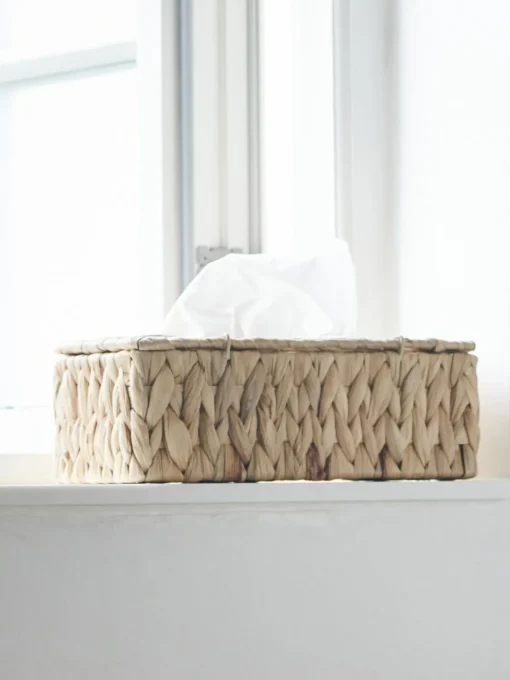 House Doctor Caja de pañuelos de fibras naturales Cleana