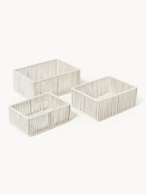 Westwing Collection Cajas de almacenamiento artesanales de cuerda Gabe, 3 uds.