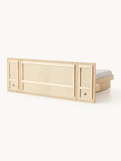 Westwing Collection Cama con mesitas de noche y cabecero de madera Nanto