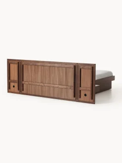 Westwing Collection Cama con mesitas de noche y cabecero de madera Nanto