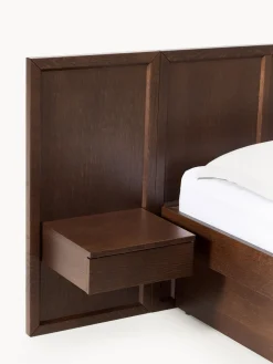 Westwing Collection Cama con mesitas de noche y cabecero de madera Nanto