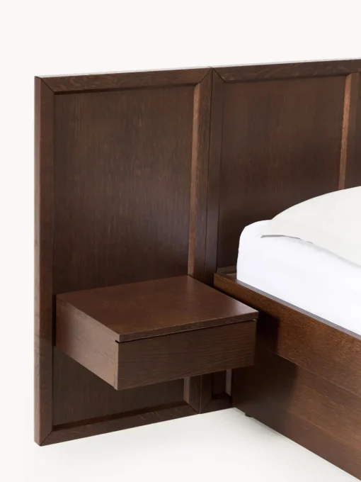 Westwing Collection Cama con mesitas de noche y cabecero de madera Nanto