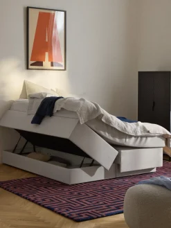 Westwing Collection Cama continental con espacio de almacenamiento Enya