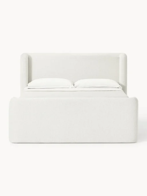 Westwing Collection Cama continental en tejido bouclé Perla^ Camas Continentales|Camas