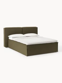 Westwing Collection Cama continental en tejido bouclé Lennon