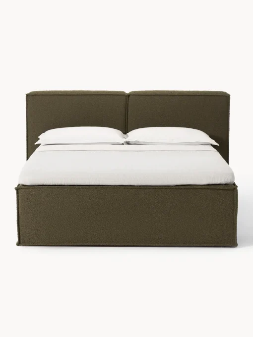 Westwing Collection Cama continental en tejido bouclé Lennon